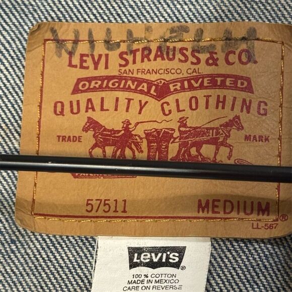 Vintage Levi’s Trucker Jean Jacket 57511 Men’s Medium Mexico 100% Cotton - Picture 8 of 10